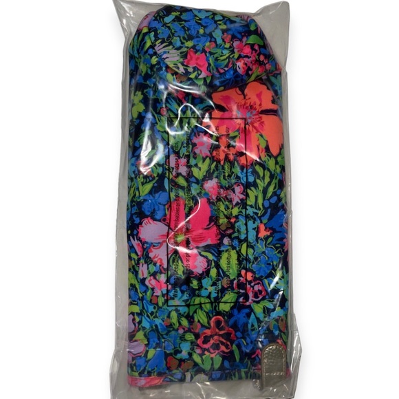 LILLY PULITZER Insulted Wine Bag Multi Festive Fantasy Gold Leather Handle NWT - Picture 6 of 8